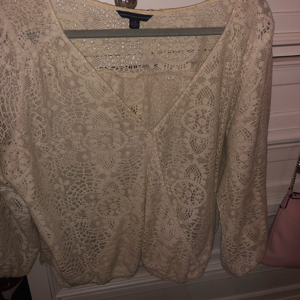 Long sleeve lace blouse